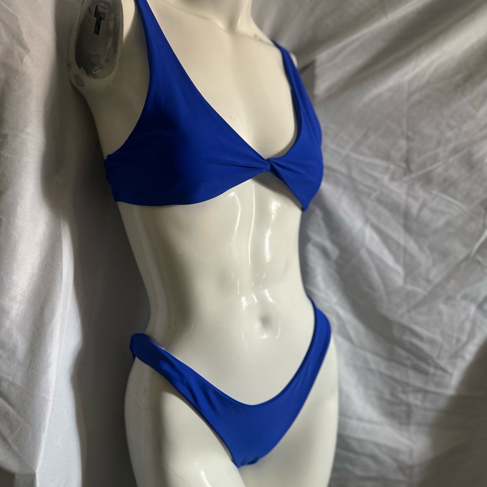 Bright blue bikini